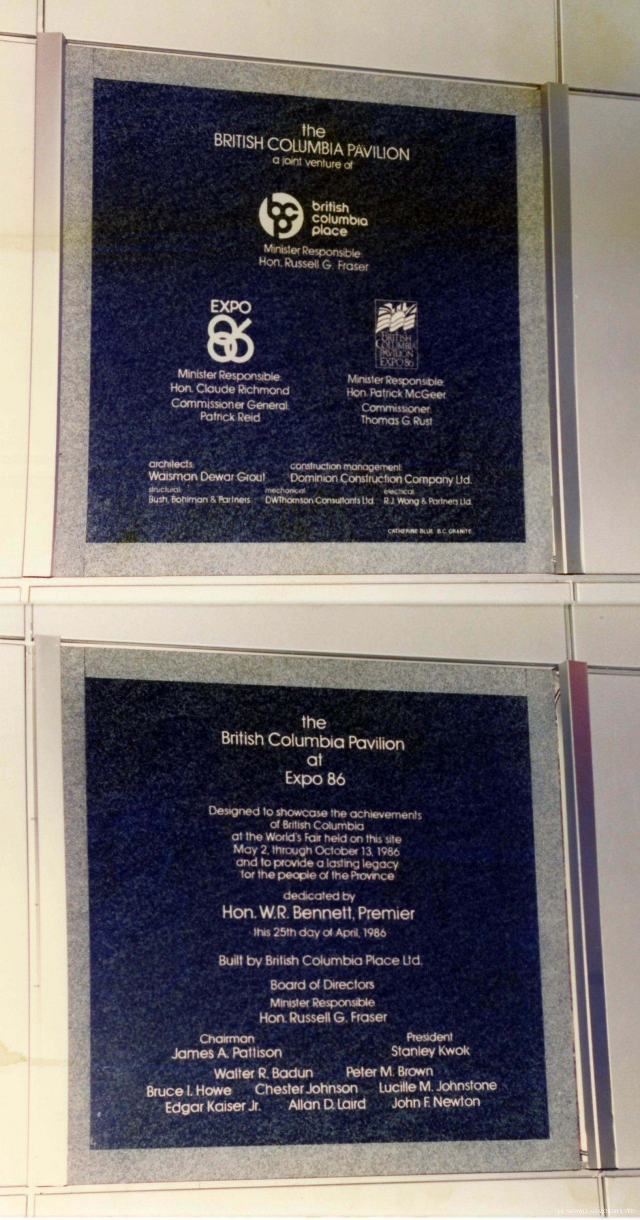 Expo 86 plaques