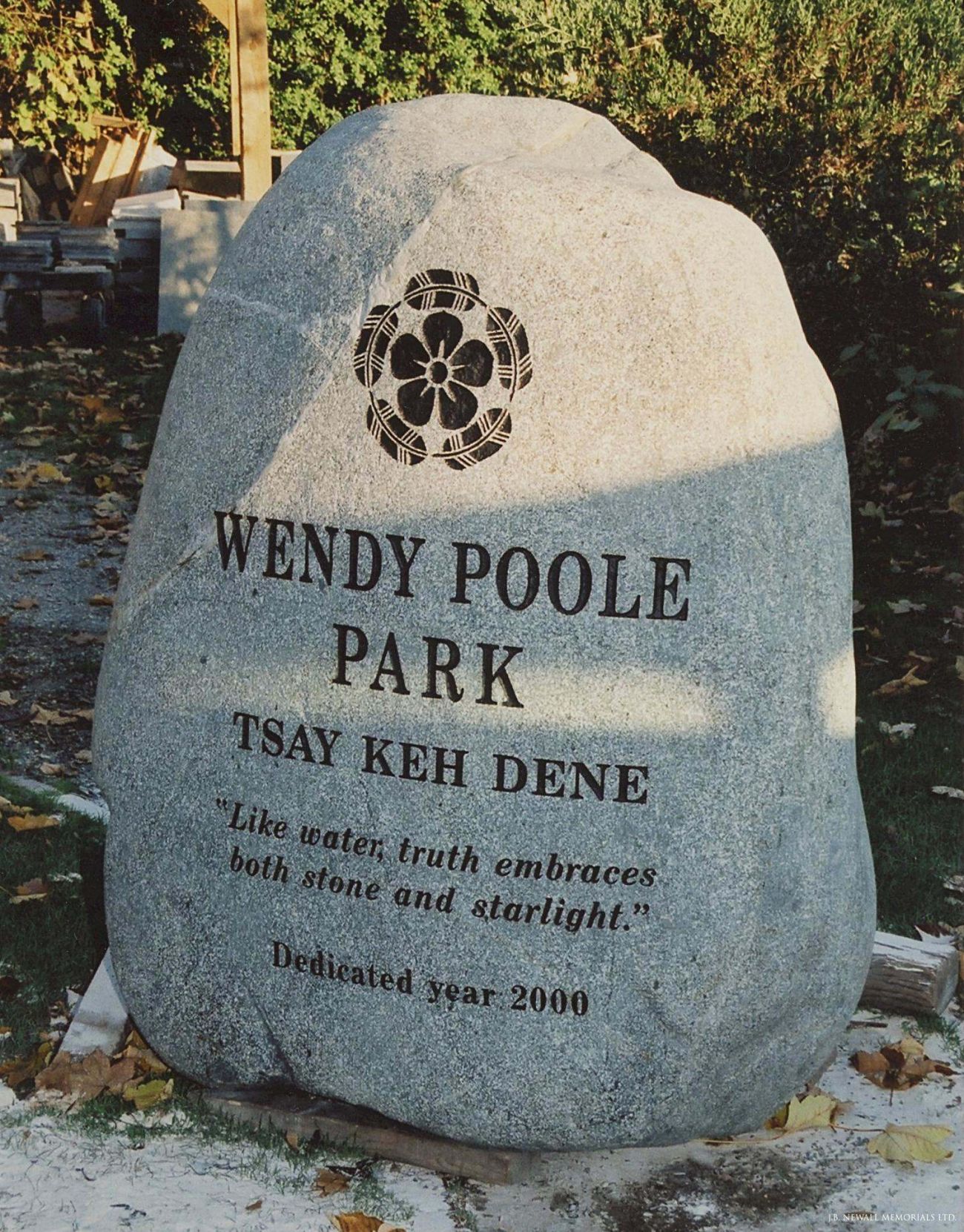Wendy Poole memorial boulder